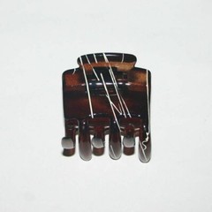 Hair Claw Soda Stripe Miniature Toothed Small Brown Pink Jaw Clip Made in France