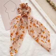 Fashion Leopard Print Bow Satin Long Ribbon Ponytail Scarf Hair Tie Scrunchies