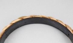 Dk Blonde Strawberry Reddish braid faux hair headband braided plaits 3/4″ wide