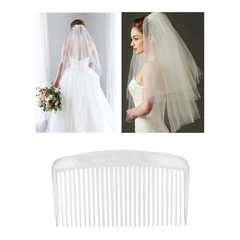 20 Pack Clear White Large Plastic Hair Side Comb With Long Teeth Hairpins Grips