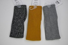 Women’s Time and Tru 3-Pack Head Wrap Grey/BlackYellow One-Size