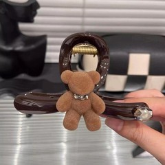 Brown Teddy Bear Hair Claw Clip 🤎