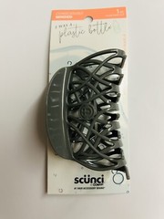 New Scunci Claw Hair Clip Gray Eco-Friendly “I Was a Plastic Bottle” Grey