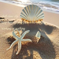 3Pcs Large Starfish Hair Claw Clips Gold 1 Count (Pack of 3),