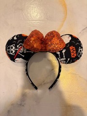 Star Wars Halloween Mickey Ears Headband Black Orange Padded Sequin Bow Print