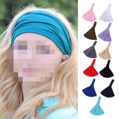 11pcs Full Colors Elastic Headband Wide Head Wrap Stretch Turban Cotton Blend