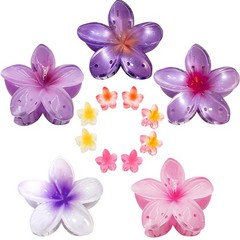 Miniluck Flower Hair Claw Clips for Women,5PCS 13 Count (Pack of 1), purple
