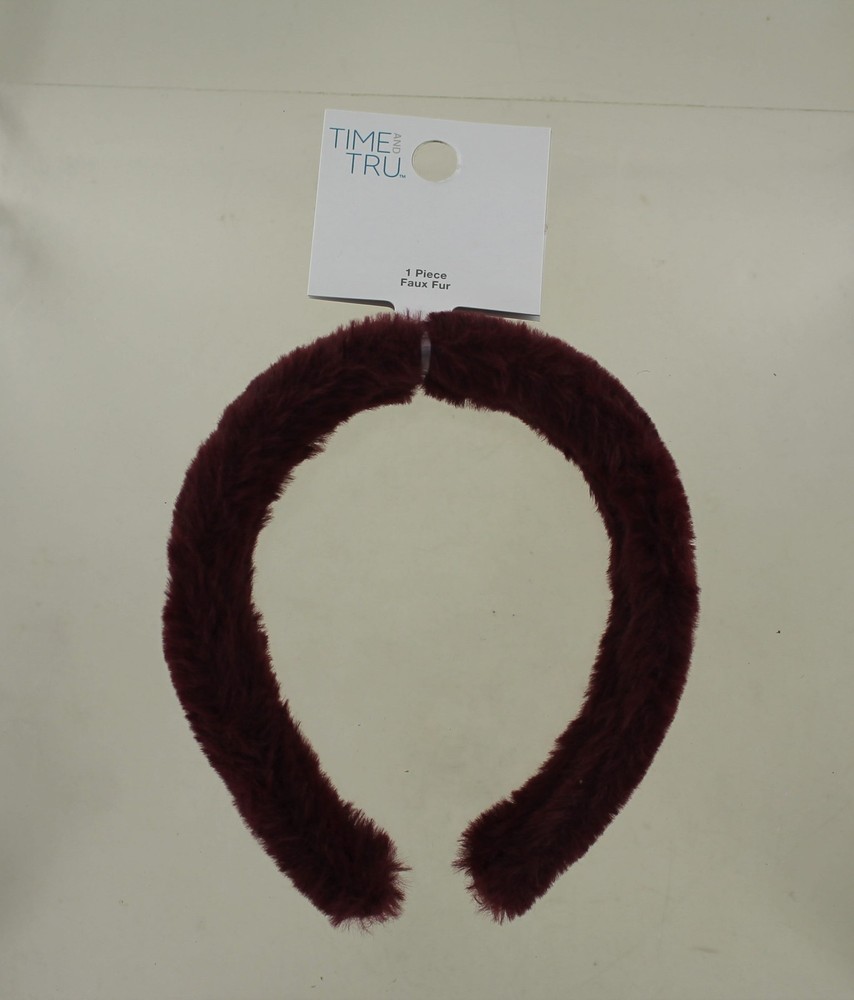New Time and Tru Faux Fur Headband – Red
