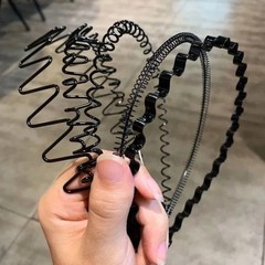 6Pcs Metal Hair Headband Wave Style Hoop Band Comb Sports Hairband Men Women
