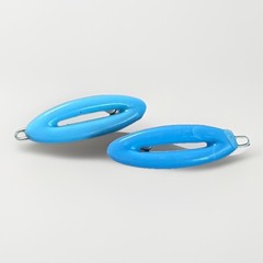 Hair Clip Barrette Light Blue Plastic Pair Set Metal Hairclip, 1PCS