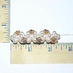 Sun Violet Winny Hair Clip Women Barrette Gold Beaded Faux Pearl Made in Japan
