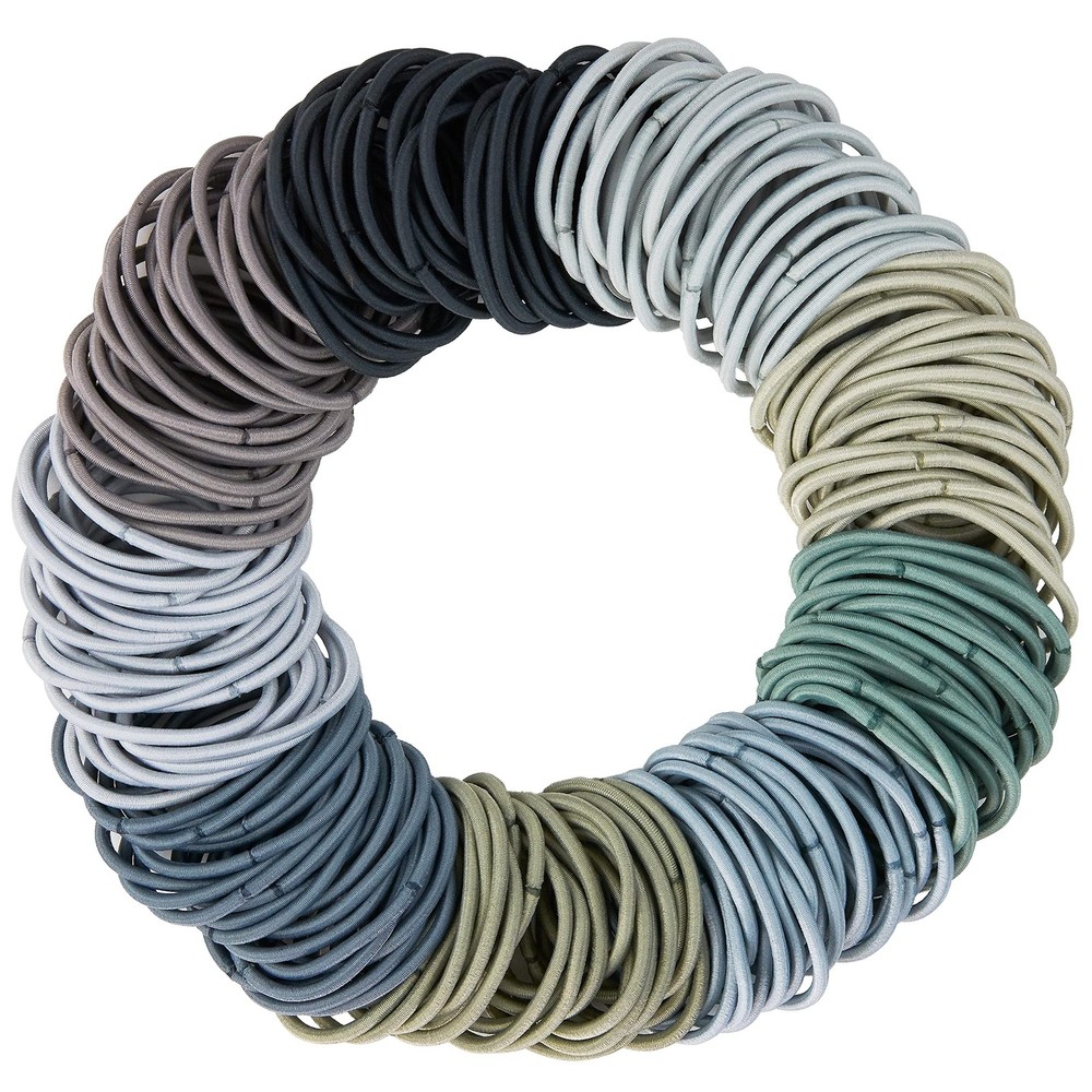 Hair Ties 216-Piece 4mm Gray Shades Elastic Bands Clasp-Free Comfort-Fit