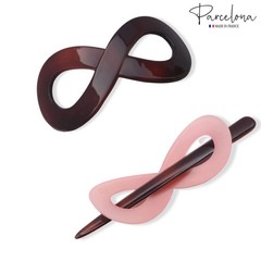 Parcelona French Infinity Medium Celluloid Set of 2 Hair Slider Bun Covers