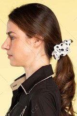 C.C Exclusive Fashion Soft Polka Dot Soft Viscose Scrunchies Ponytail Holder