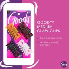 Goody SlideProof Classics Medium 4 Count (Pack of 1), Neutrals (Medium Claw)
