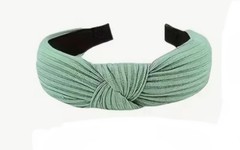 Green Top Knot Fabric Headband Bohemian Festival Hair Accessory