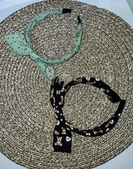 Set of 2 Headbands with Bow for Women / Girls, Bear Knot and Polka Dot Headband.