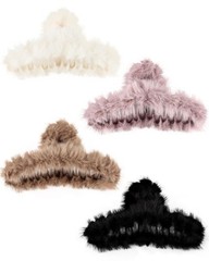 Olldag 4 PACK Large Hair 1 Count (Pack of 4), Black +White+ Purpel +Khaki