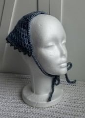 Crochet Handmade Bandana with Picot Border Multicolor Blue Spring Summer