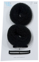 Lot 4 Time And Tru Small 3″ Bun Shaper Kit Brown + Bobby Pins Elastic Ponies