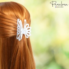 Parcelona French Plume Medium 3″ Celluloid Acetate Hair Claw for Women and Girls