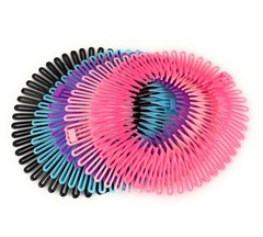 Fuchsia Pink Purple Bk headband Set 5 Flex spider hair comb teeth zigzag stretch