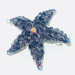 USA Starfish Hair Clip use Swarovski Crystal Hairpin Seastar Mermaid Purple #5
