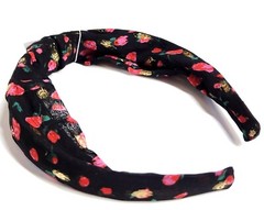 J.Crew Factory Floral Knotted Headband Black Regal Rose Fest Multi One Size NWT