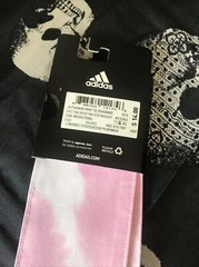 NWT Adidas Womens Alphaskin Print Tie Headband OSFA Frost Pink