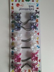 Tara Hair Accessories Ball Teddy Bear Ponytail Holders Elastic 6 Pieces