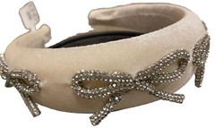 SILVER PUFFY BOW Ivory Headband Icing SOLD OUT SILVERY GLITZ BOWS💕NEW