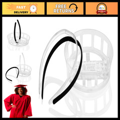 Graduation Cap Headband – Secure Your Cap & Keep Natural Hair – Black/Clear