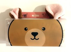 The Crème Shop Teddy Bear Pink Plush Spa Headband Korean Skincare Relaxation NWT