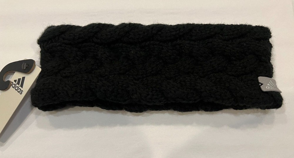 NWT ADIDAS WOMEN’S KNIT BRAIDED CASUAL TRAIN FLEECE LINEDHEADBAND PURPLE BLACK