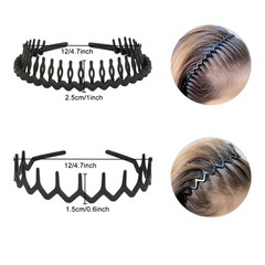 10 Plastic Hair Bands with Teeth, Zig Zag Headbands for Women Men Girls Teens…