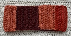 Crochet Headband Ear Warmer Cozy Fall Winter Yellow Orange Red Striped Handmade