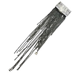 Chanel Chain Hair Comb Accessory Metal CC Coco Logo Dangle Fringe Designer Y2K