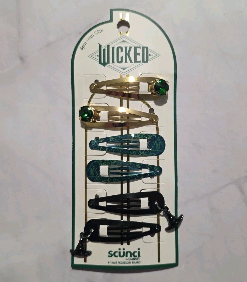 Scunci By Conair — X Wicked Elphaba 6-piece Snap Clips — Multiple Colors