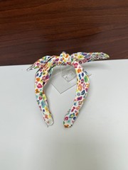 Rainbow Cheetah Print Homemade Tie Knot Headband Hair Accessory for Girls Women