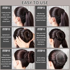 Donut Hair Bun Maker Set – 4 Colors – Large Beige/Light Brown/Dark Brown/Black