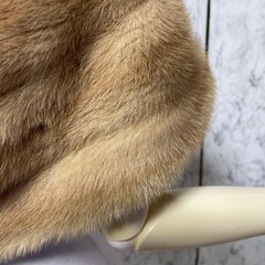 Pastel Mink Shawl Light Brown Yellow Tones Real Fur Fashion Accessory
