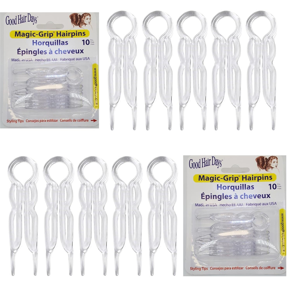 Magic-Grip Hairpins – 2 1/2″ U-Shaped Grip Hair Pins for Fine, Thick, Curly & Lo