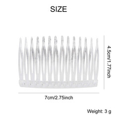 20 Pack Clear Small Plastic Hair Side Comb with Long Teeth Thin Fine Gray Hair P