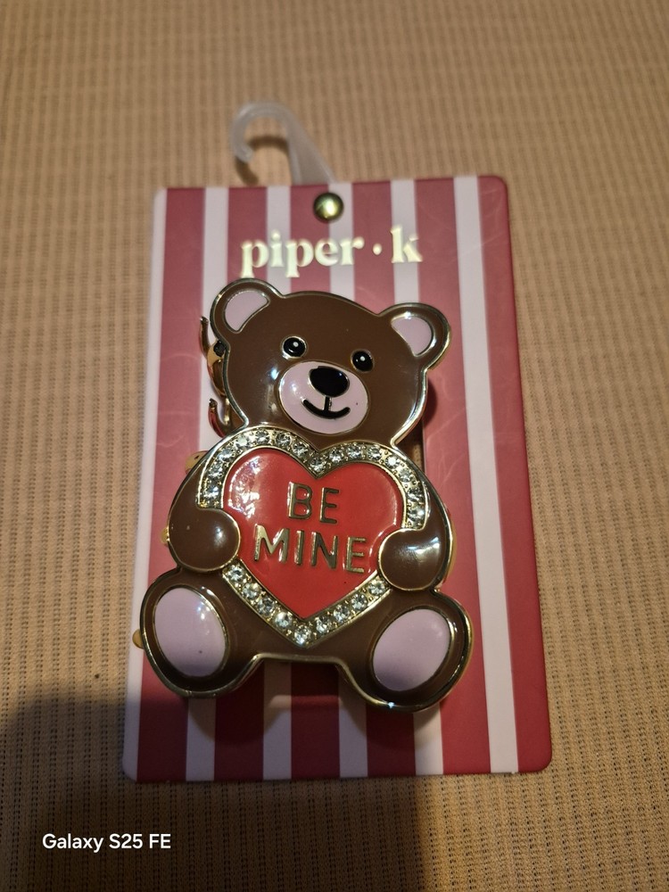 Piler K Teddy Bear Heart Hair Clip