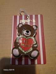 Piler K Teddy Bear Heart Hair Clip