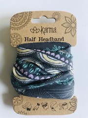 GREY HEART Medium Half headband by Karma Gifts boho bandeau natural life buff