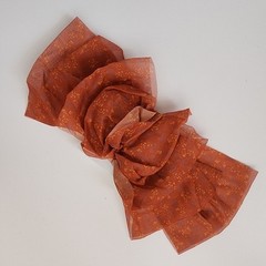 Free People Poppy Life Printed Large Bow Scrunchie Floral Orange Terracotta NWT