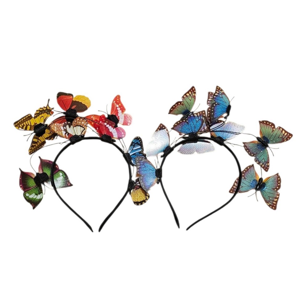 Butterfly Headband Set Colorful Festival Fairy Hair Accessories Costume Headpiec
