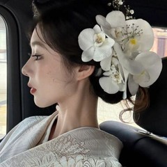 White Orchid Hair Clip Chinese Style Side Flower Hairpin Women Fashion Accessory