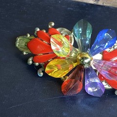 Vintage Wide Large 80’s Colorful Pop Art Lucite Hair Clip Barrette